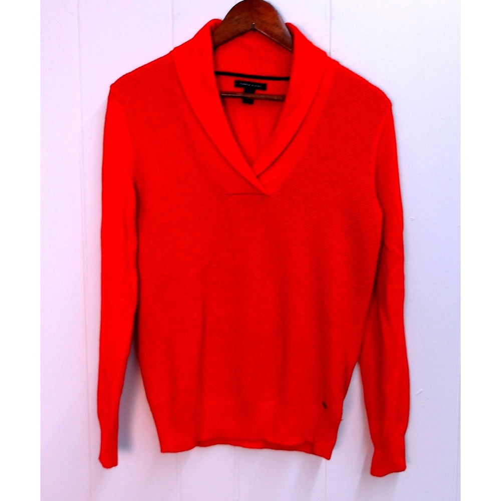 Tommy Hilfiger Red Sweater Knitwear Top Pullover Long Sleeved Sz M / #1027